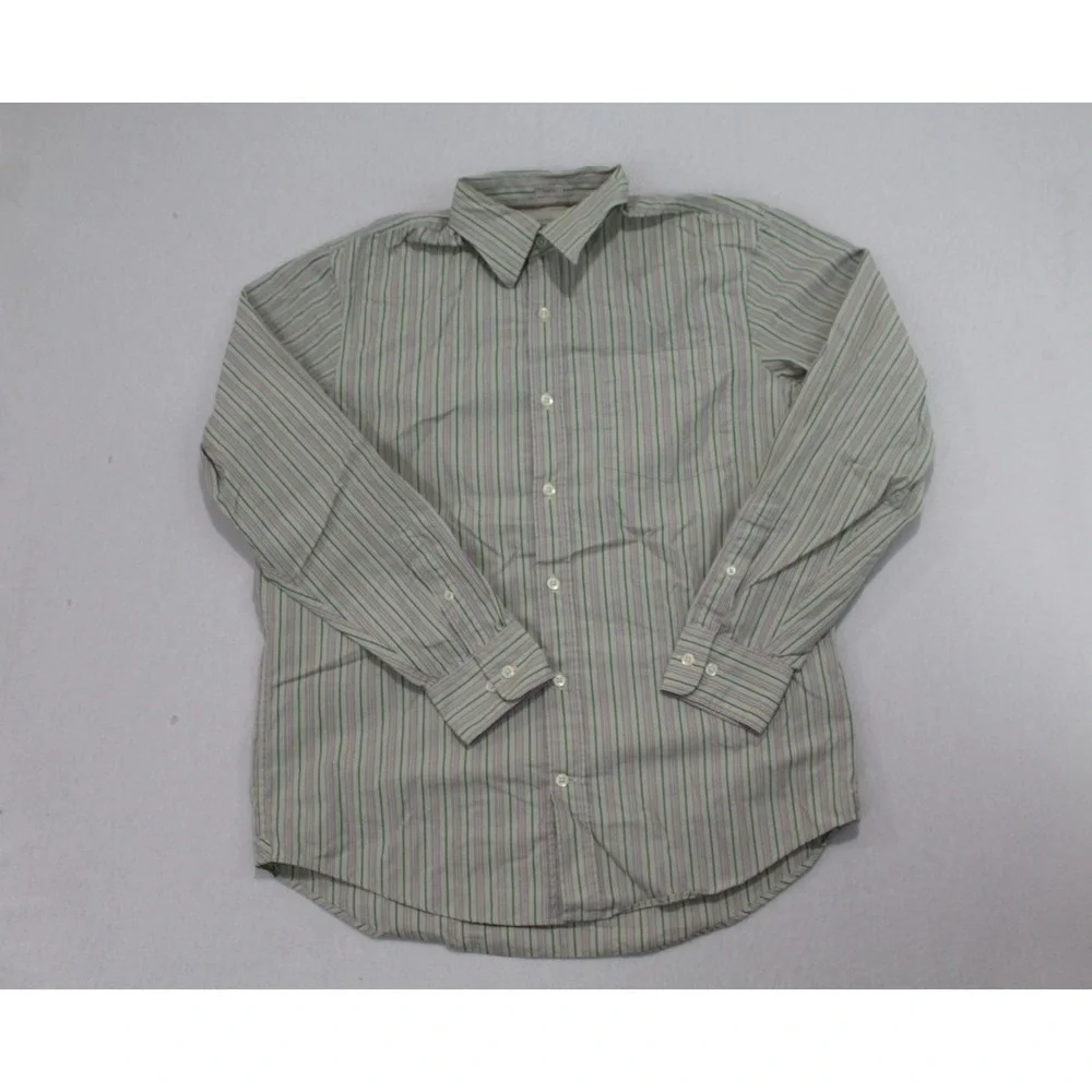 Banana Republic Men Beige Button Down Striped Casual Turkey Size Meduim